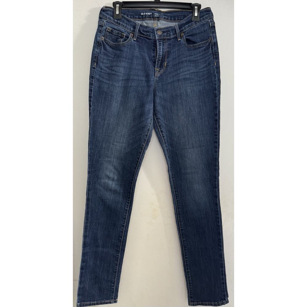 Old Navy Curvy Skinny Jeans Women’s Blue Medium Wash Denim Stretchy Size 8 Long